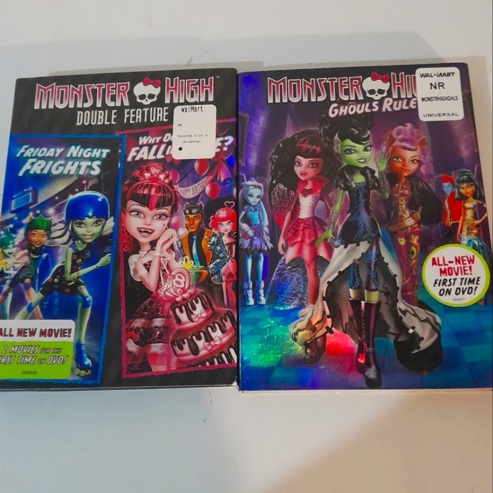 Monster High Lot of D.V.D's Friday Night Frights, Why do Ghouls Fall in Love Etc